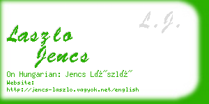 laszlo jencs business card